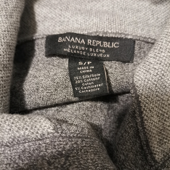 💎Banana Republic Luxury Blend Full Zip Silk Cotton Cashmere Size S Grey - Picture 2 of 10